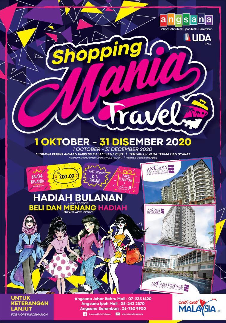 [Johor] Oct 1 – Dec 31, Shopping Mania Travel @ Angsana Malls