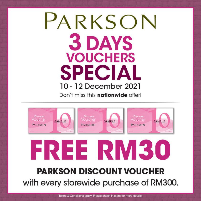 [Perak] Parkson 3 Days Vouchers Special @ Angsana Ipoh Mall
