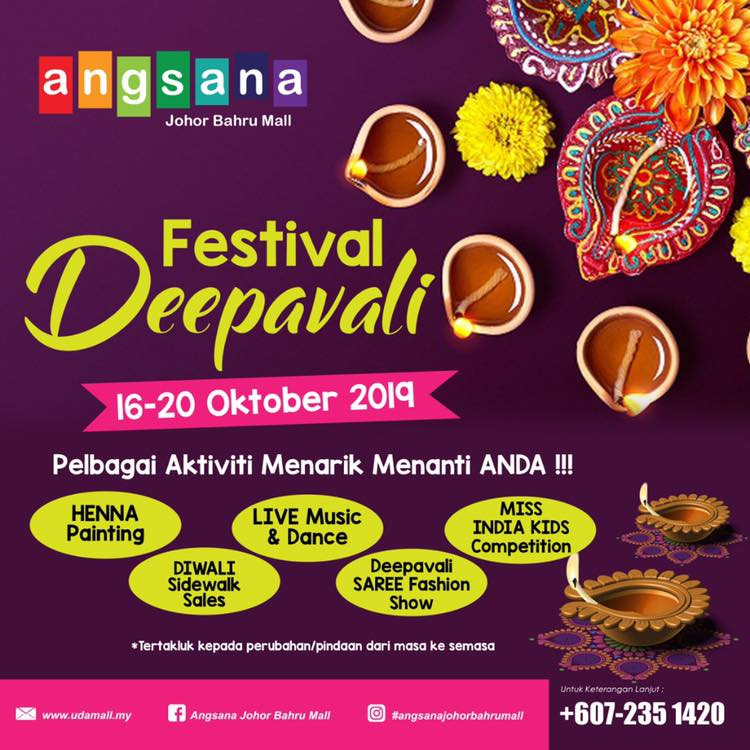 [Johor] Oct 16 – 20, Festival Deepavali @ Angsana Johor Bahru Mall